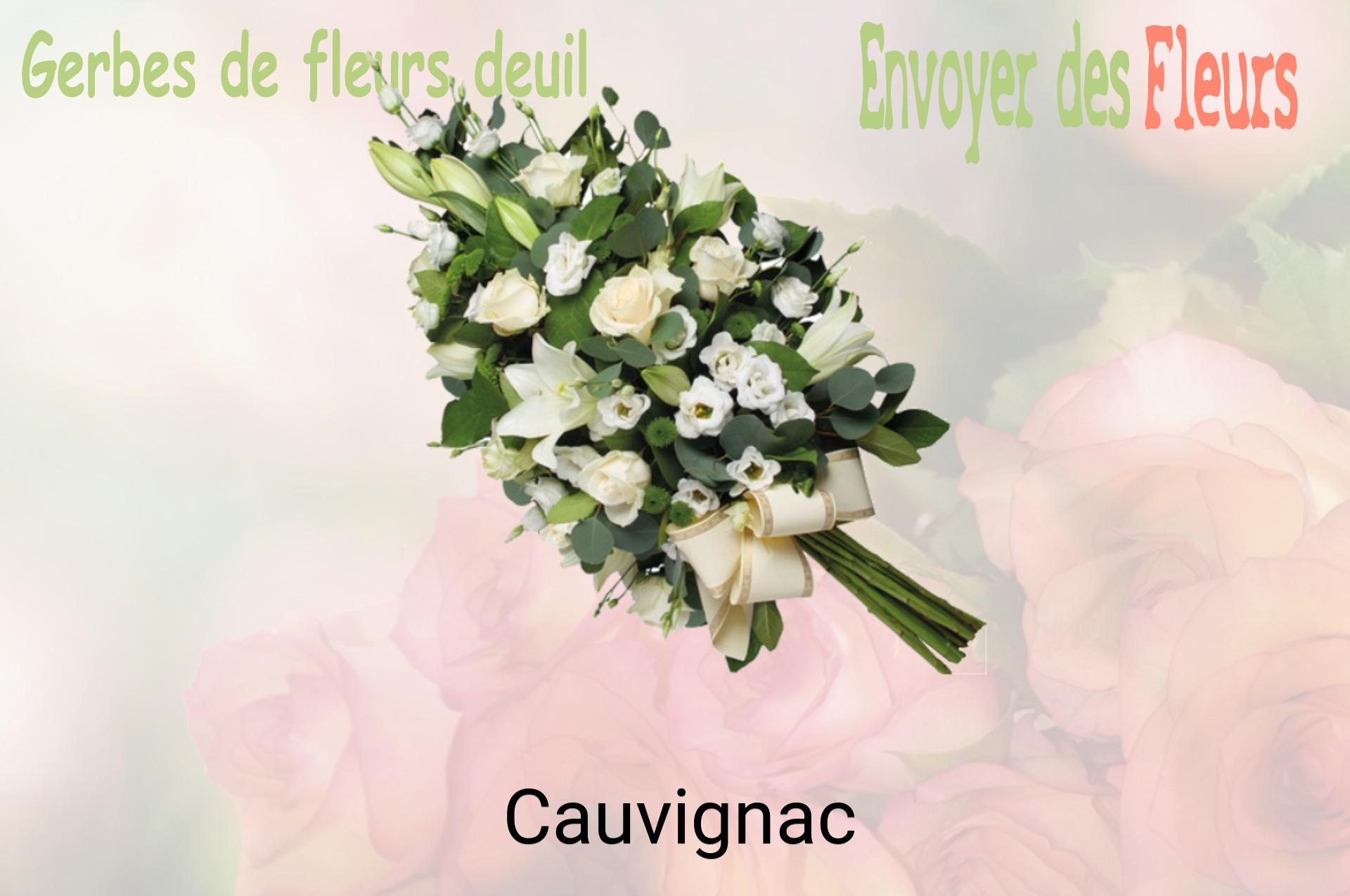 Gerbe de fleurs de deuil livrée à Cauvignac